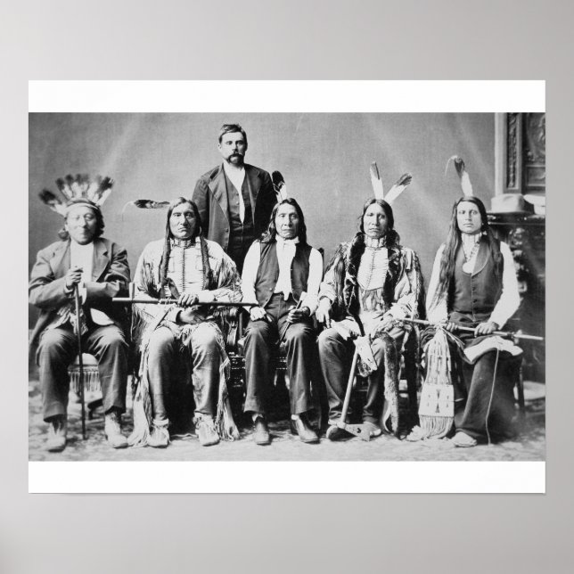 Delegationen av cheferna för Sioux, ledd av Red Cl Poster (Framsidan)