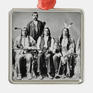 Delegationen av Sioux chefer, ledde vid det röda Julgransprydnad Metall
