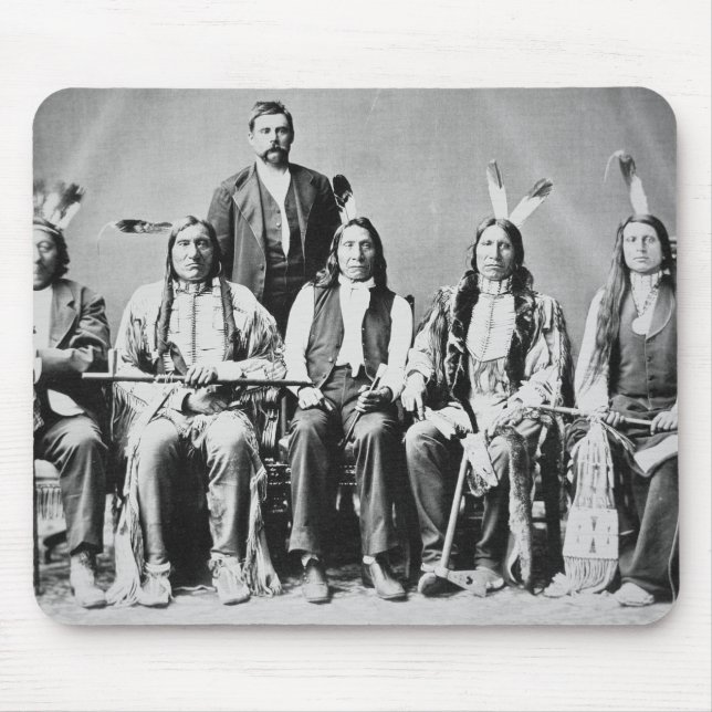 Delegationen av Sioux chefer, ledde vid det röda Musmatta (Framsidan)