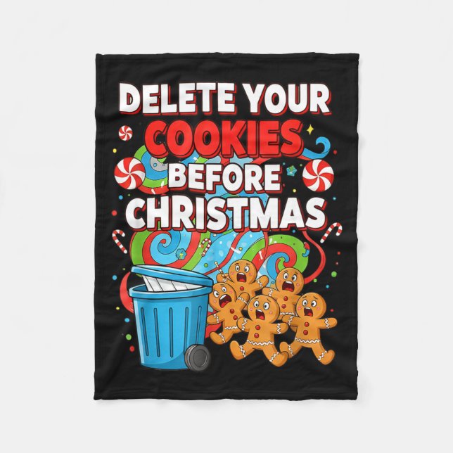 Delete Cookies Funny Christmas Cookie  Fleecefilt (Framsidan)