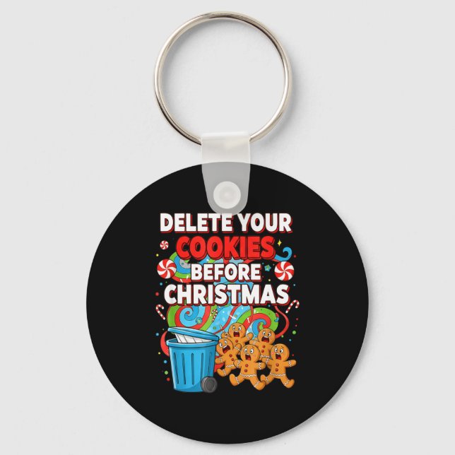 Delete Cookies Funny Christmas Cookie  Nyckelring (Framsida)