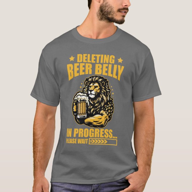 Deleting Beer Belly Please Wait Loading Bar Funny  T Shirt (Framsida)