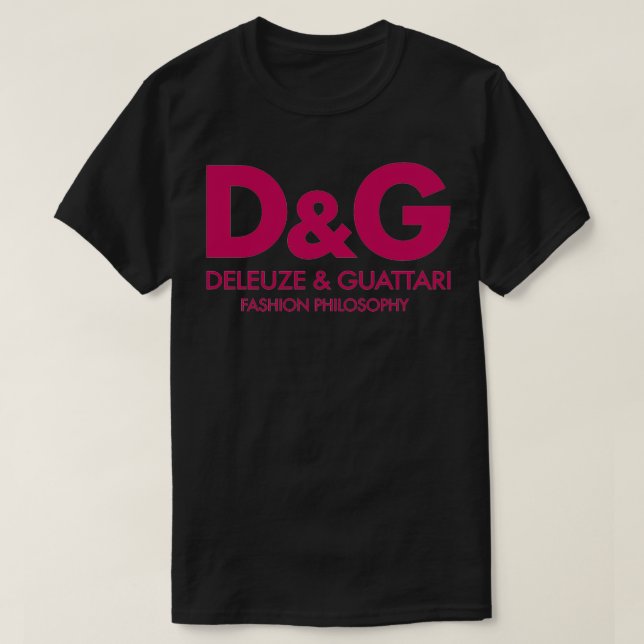 Deleuze Guattari Mode Philosophy Magenta T Shirt (Design framsida)