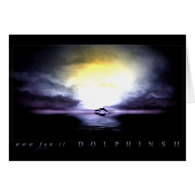 Delfin 2 hälsningskort (Framsidan Horizontal)