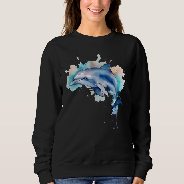 Delfin Akvarell T Shirt (Framsida)