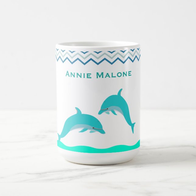 Delfin Anpassad Vatten Kaffemugg (Center)