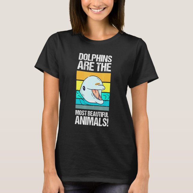 Delfin Är Vacker -  Idé Tandval Fisk T Shirt (Framsida)
