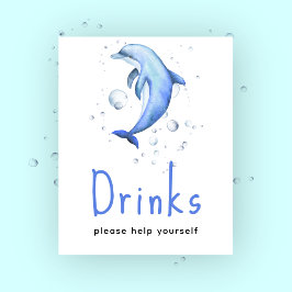 Delfin baby shower - Drycker Poster