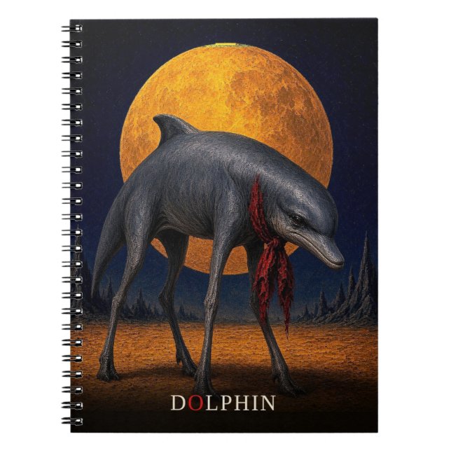Delfin Cravat gotisk Surrealistisk Anteckningsbok (Framsidan)