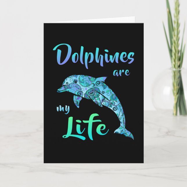 Delfin Delfiner Ocean Hav Fisk Djur Roligt Present Kort (Framsida)