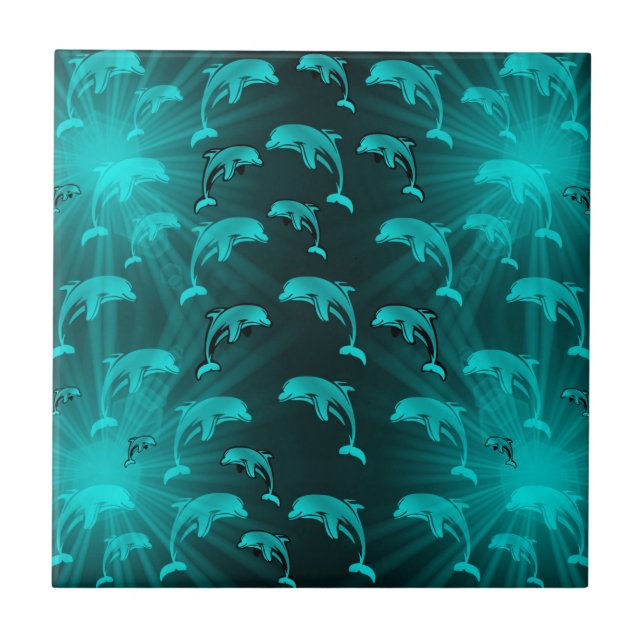 delfin, fisk, natur, akvatisk, design, vacker, kakelplatta (Framsidan)