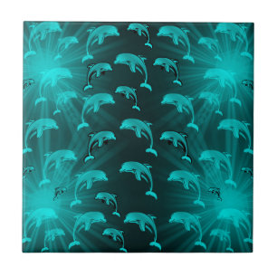 Delfin, fisk, natur, vatten, design, vacker kakelplatta