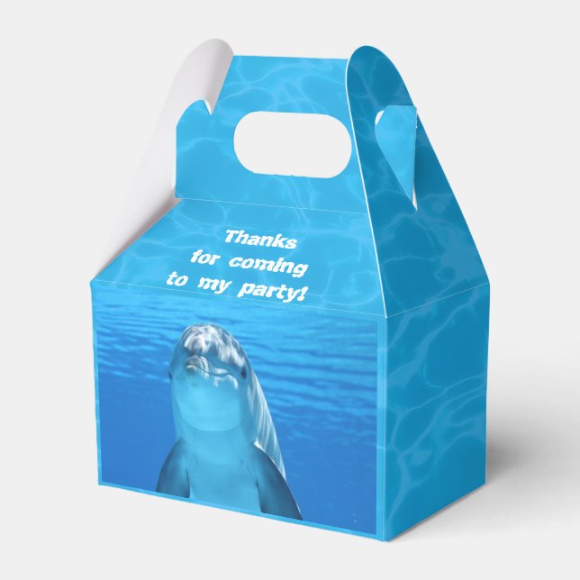 Delfin födelsedagsfest i bakgården pool presentaskar (Framsidan Sidan)