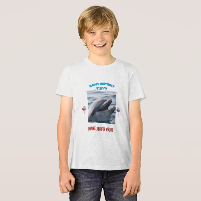 Delfin Födelsedagsstänk  T Shirt (Framsida Full)