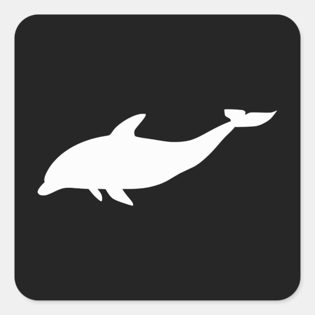 Delfin Form Fyrkantigt Klistermärke (Framsida)