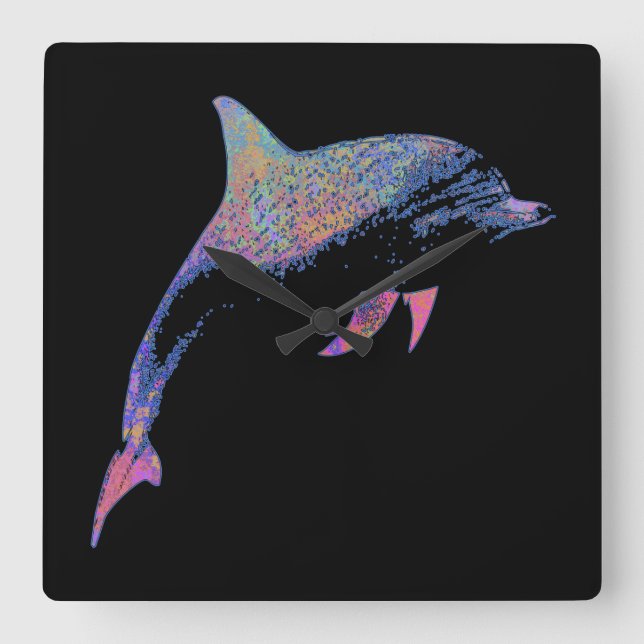 delfin fyrkantig klocka (Framsida)