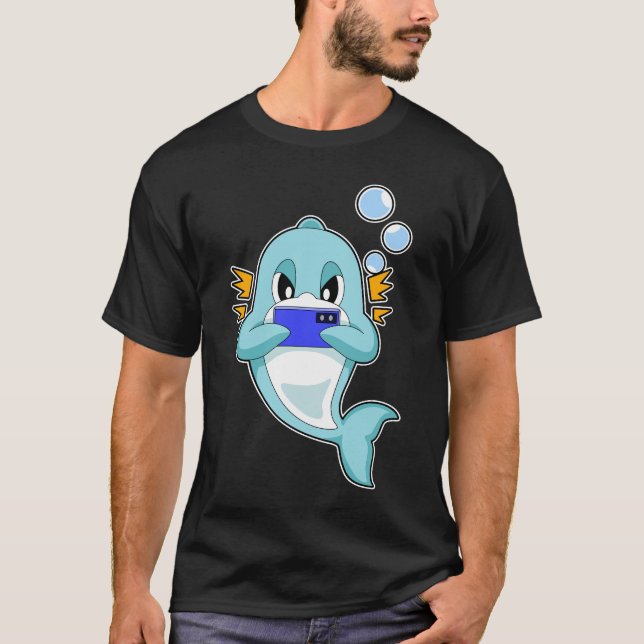 Delfin Gamer Smartphone T Shirt (Framsida)
