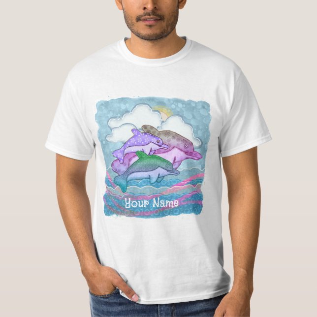 Delfin Glädje T Shirt (Framsida)