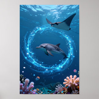 Delfin Hav Poster – Magisk Oceanisk Estetisk Vägg