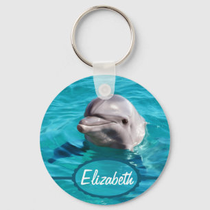 Delfin i blåttvattenfoto nyckelring