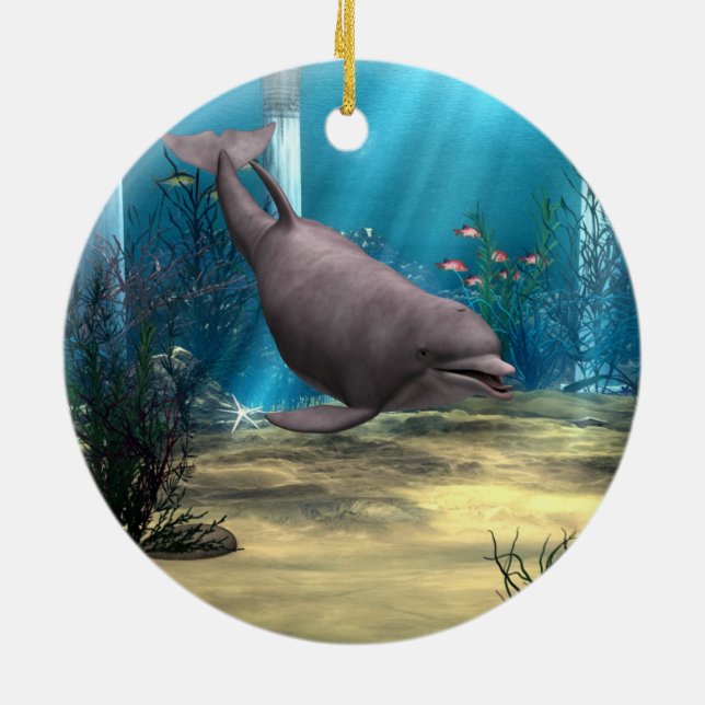 Delfin Julgransprydnad Keramik (Baksidan)