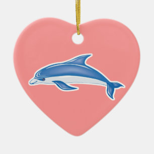 delfin julgransprydnad keramik