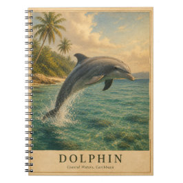 Delfin Karibiska vatten VINTAGE Anteckningsbok