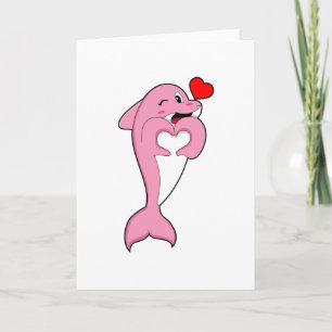 Delfin Kärlek Hjarta Kort