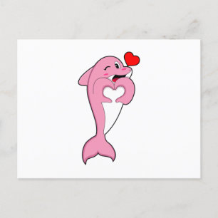 Delfin kärlek hjärta vykort