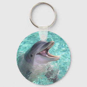 Delfin med den öppna munnen nyckelring