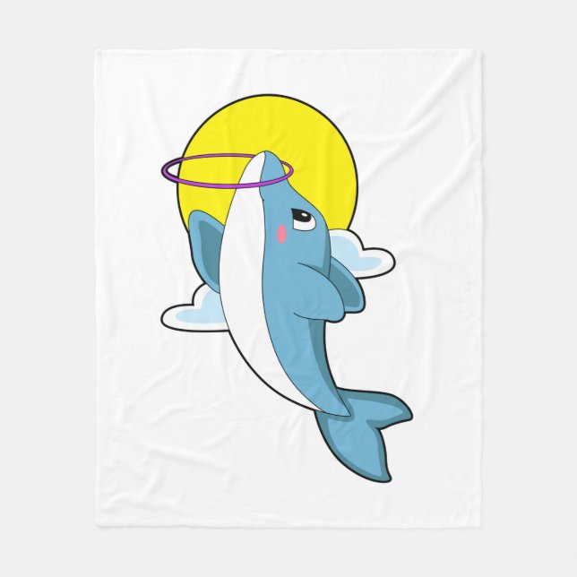 Delfin med Fitness däck Fleecefilt (Framsidan)