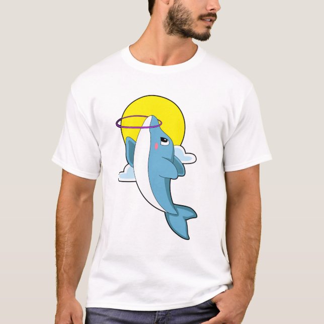 Delfin med Fitness däck T Shirt (Framsida)
