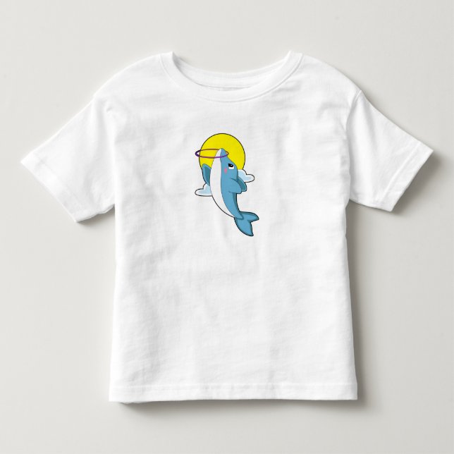 Delfin med Fitness däck T Shirt (Framsida)