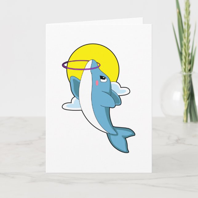 Delfin med fitnessdäck kort (Framsida)