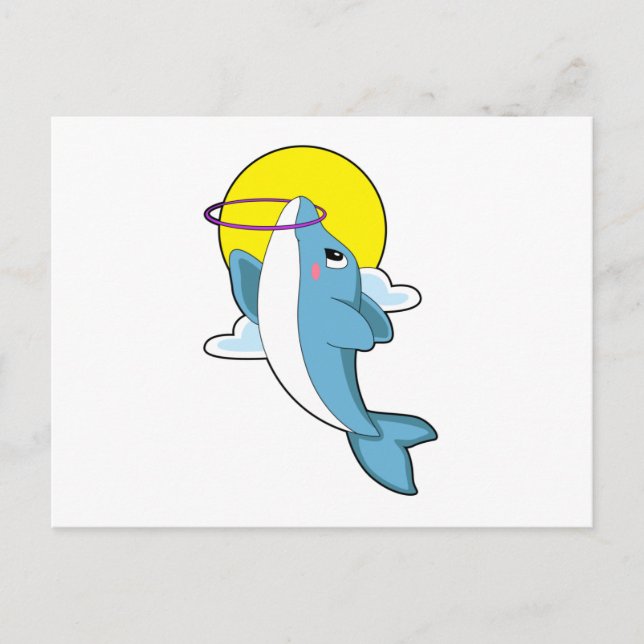 Delfin med konditionshjul vykort (Framsida)