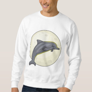 Delfin med måne lång ärmad tröja