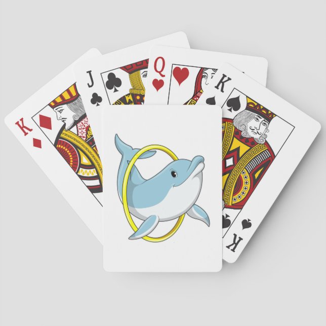 Delfin med ring casinokort (Baksidan)