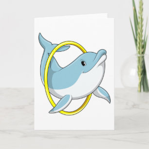 Delfin med ring kort