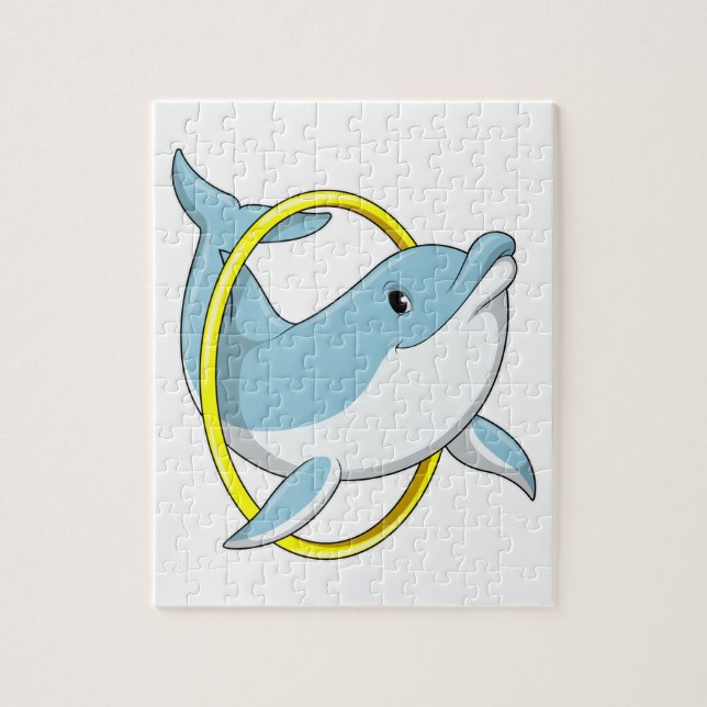 Delfin med ring pussel (Vertikal)