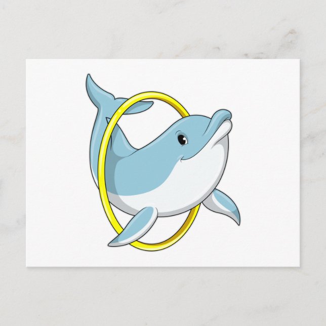 Delfin med ring vykort (Framsida)