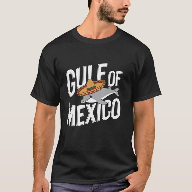Delfin med sombrero Mexikanska golfen T Shirt (Framsida)