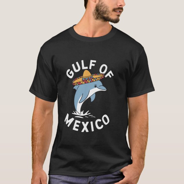 Delfin med sombrero Mexikanska golfen T Shirt (Framsida)