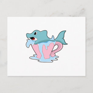 Delfin med vattenkopp.PNG Vykort