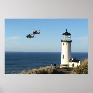 Delfin & MH-60 Jayhawk för kustbevakning MH-65 Poster