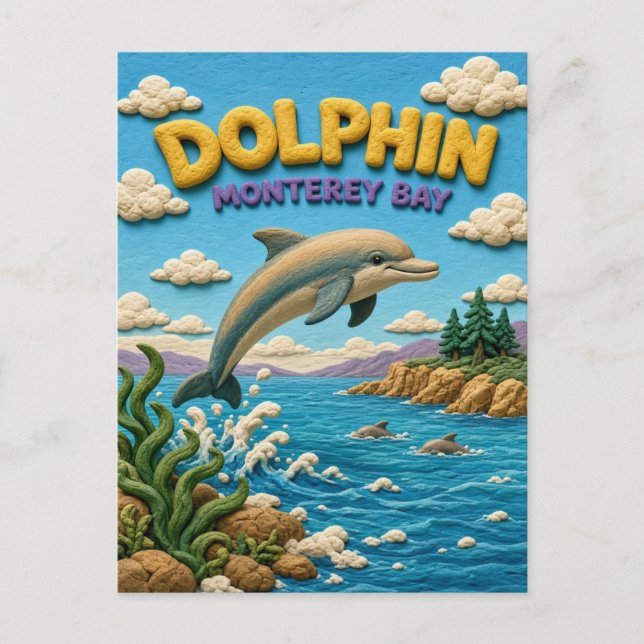 Delfin Monterey Bay Modern KlayKoo Vykort (Framsida)