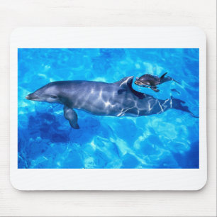 Delfin och baby musmatta