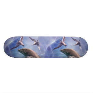 Delfin- och dykningfåglar old school skateboard bräda 21,6 cm
