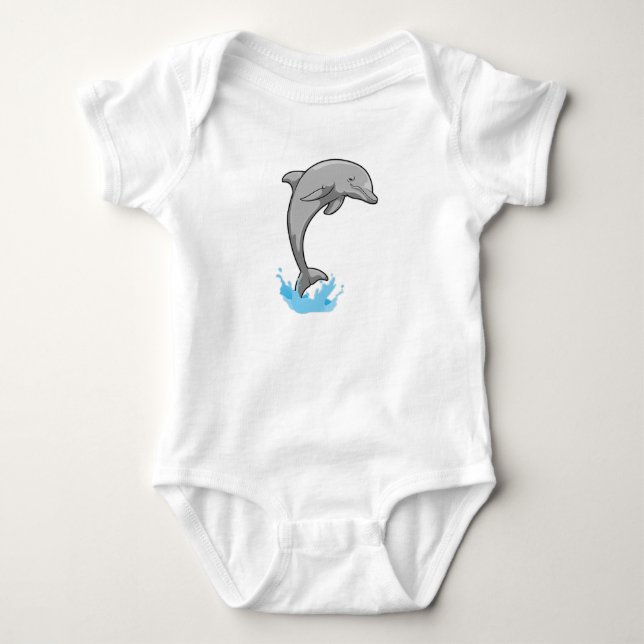Delfin över vatten t shirt (Framsida)