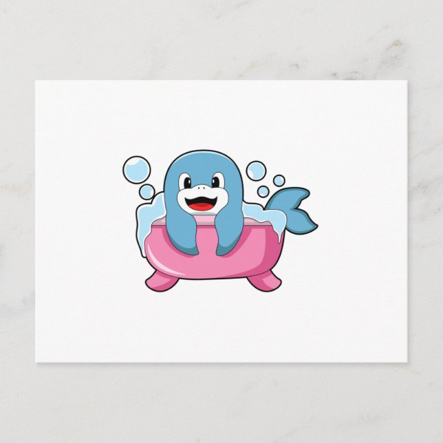 Delfin på badkar vykort (Framsida)