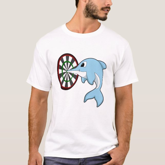 Delfin på Dart med Darttavla T Shirt (Framsida)